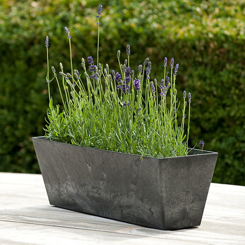 Wendover Window Box Planter, Black, 6.75" H x 21.5" W x 6.75" D