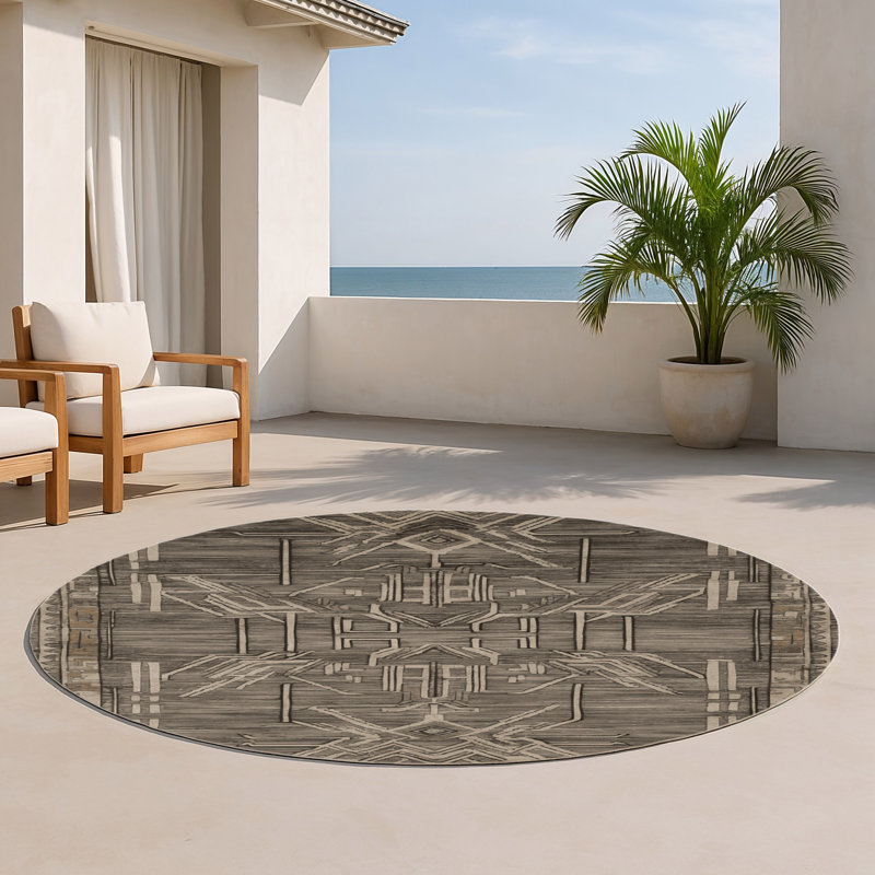Tapis intérieur et extérieur ArtDeco, Rond 5 pi