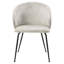 2 pièces de chaises d'appoint ultra-modernes en velours beige avec pieds en métal noir pour les supports de pieds modernes
