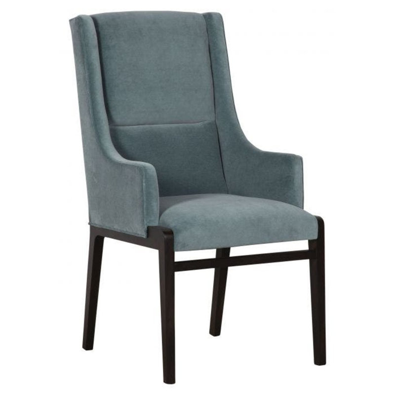 Libby Langdon Upholstered Wingback Chair, Almond Buff, Indigo (8789 90)