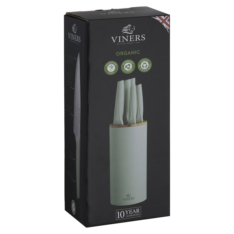 Organic 6 Piece Knife Block, Green