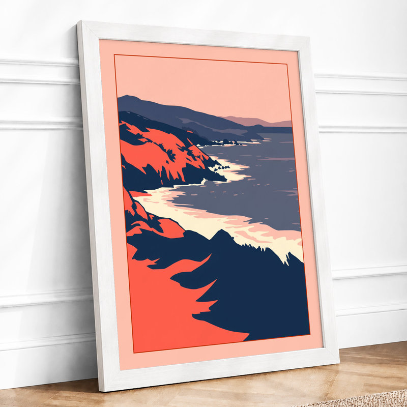 Cliffs At Dusk Coastal - Print, A3 - 42.0 x 29.7 cm, White
