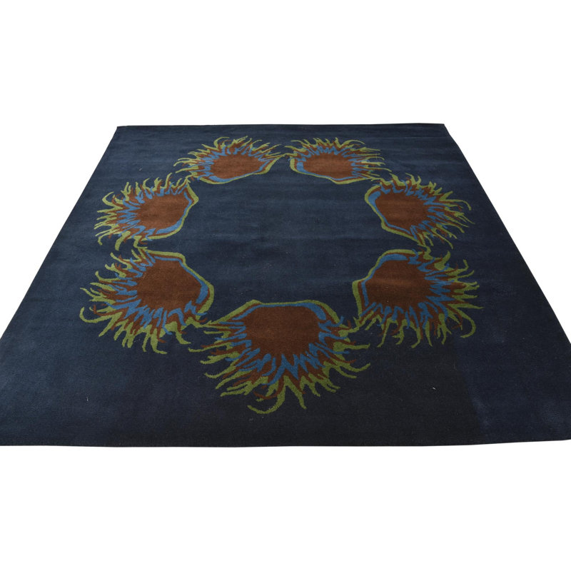 Tapis carré bleu marine Otto