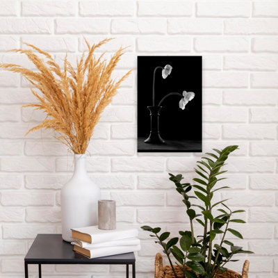 Graceful Poppies In Vase by Gaby Grohovaz - Wrapped Canvas Print