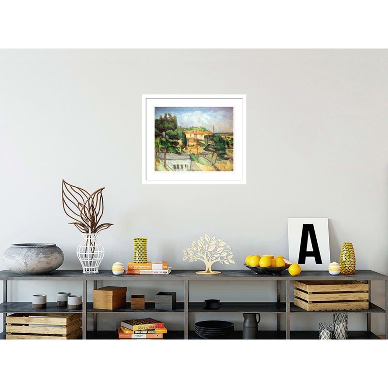 «Viaduct at Estaque» par Paul Cézanne, impression giclée sur cadre, H 23,5 po x l 27,3 po