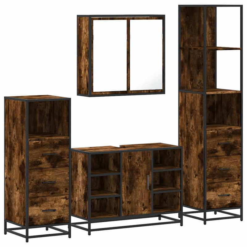Amyre Bathroom Furniture Suite, Rustric Brown