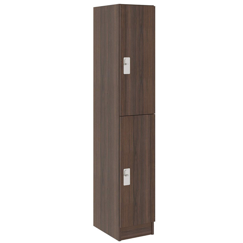 Armoire-penderie simple à deux compartiments avec porte, H 59 po x l 12,5 po x P 17 po, Noyer sépia