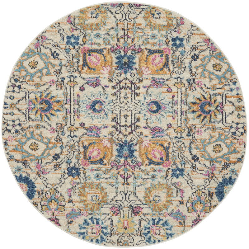 Oriental Indoor Rug, Round 5'3"