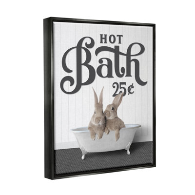 «Trinx Vintage Rabbits In Tub», art mural sur toile flottante par lettré et doublé