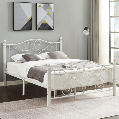 Full Size Bed Frame With Headboard And Footboard, Heavy Duty Metal Slat Support -  Alcott HillÂ®, EBD65E2AA24948D7AB54E7E70C61D938