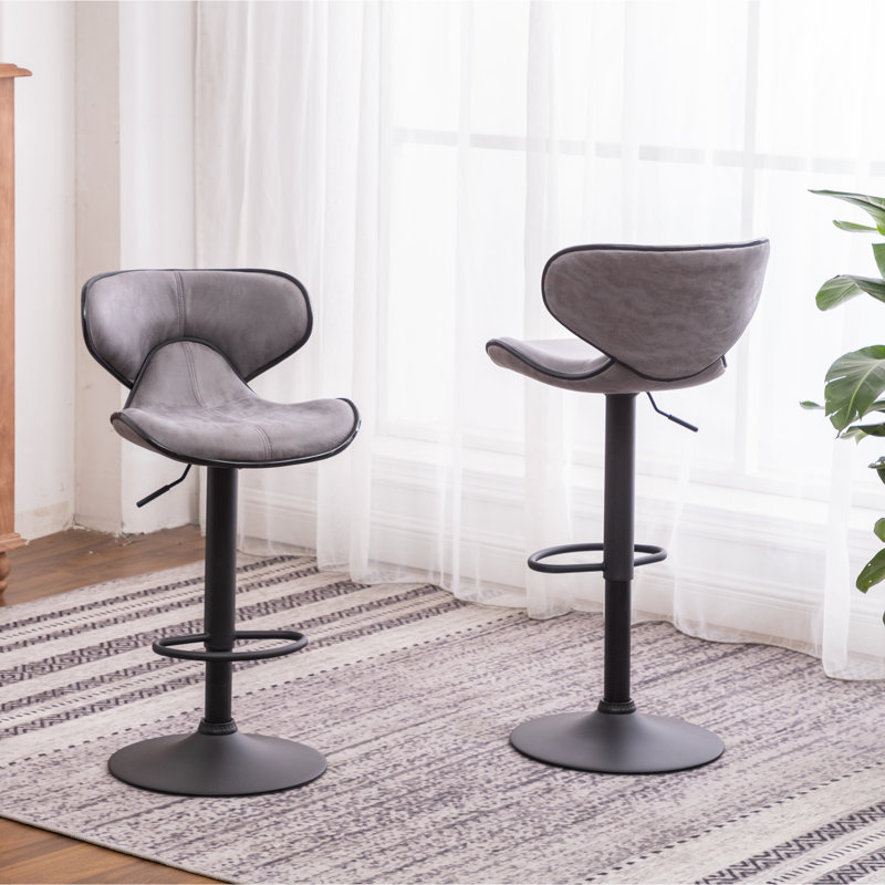 2 po gris, base avec siège pivotant, siège rembourré confortable, l 17,55 po x P 21,36 po x H 34,5 à 42,5 po, Gris