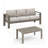 2 Pieces Outdoor Patio Set, All-Weather 3-Seat Metal Patio Sofa Couch With Cushions And Coffee Table-1407950775-1407950664