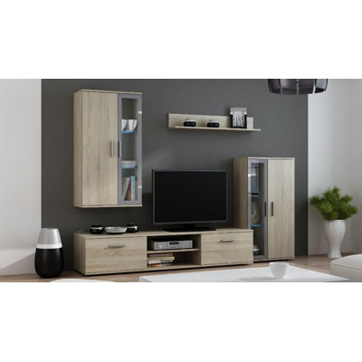 Maricelda Entertainment Unit for TVs up to 85" with Fireplace Included