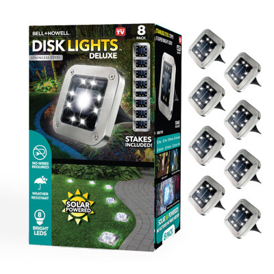 Silver/Stainless Steel Low Voltage Solar Powered Integrated LED Pathway Light Pack
