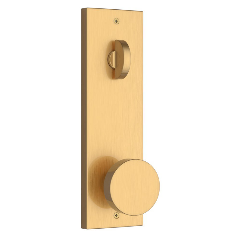 Santa Cruz Handleset, Contemporary Knob, Satin Brass, 2.69" W x 2.41" D