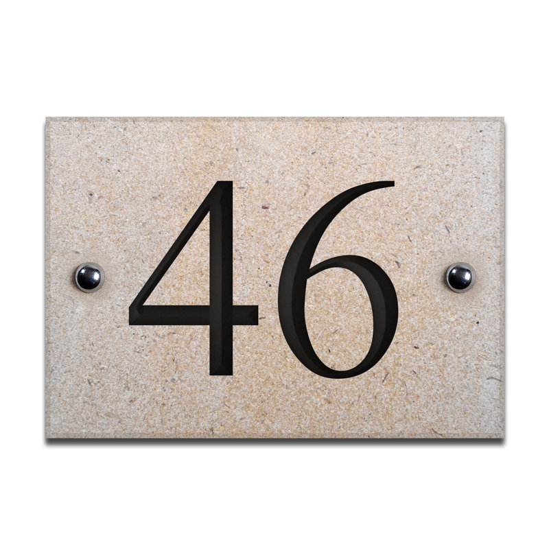 Chebanse 10cm H Stone House Number, 46, White