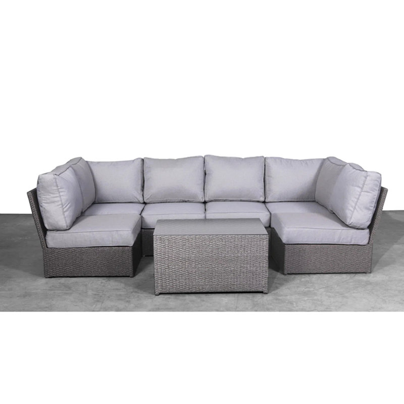 Fully Assembled 4-Person Outdoor Wicker Sectional Set With Cushions