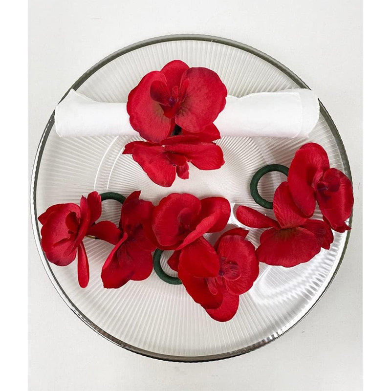 Plastic, Fabric Napkin Ring, Red