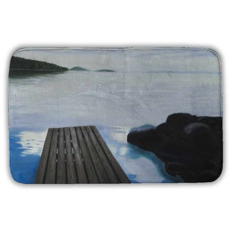 Evening on the dock Bath Mat with Non-Slip Backing - Quick Dry Memory Foam Bathroom Rug - Absorbent - Modern Plush Spa-Style - Machine Washable