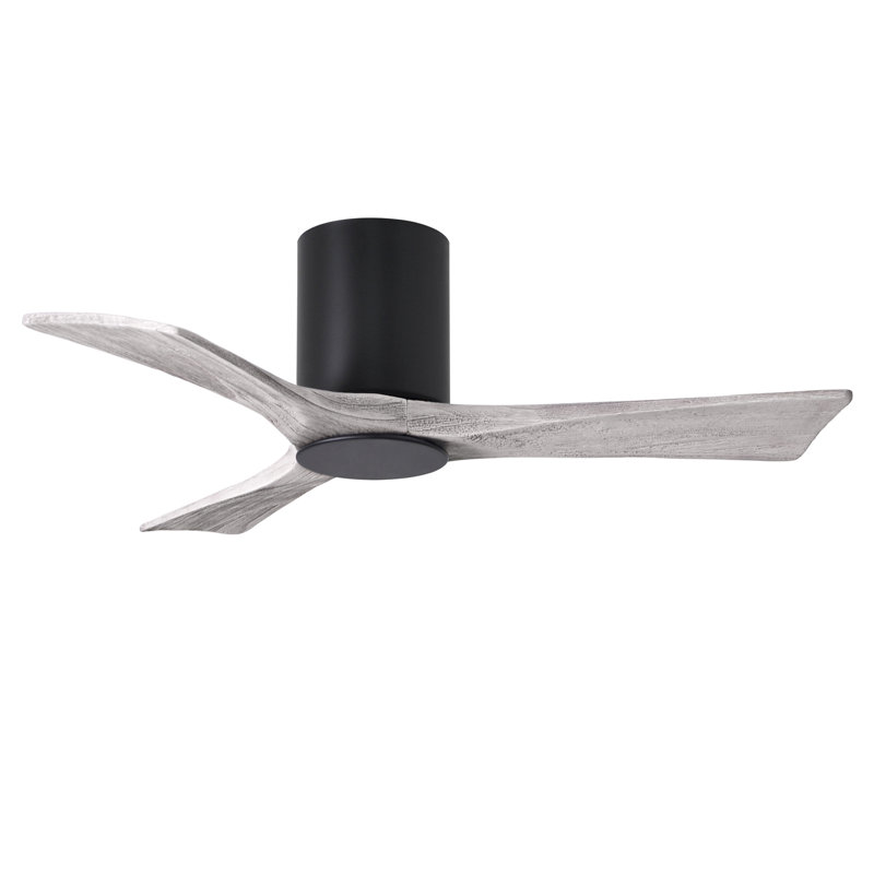 Olivier à 3 pales DEL standard avec ventilateur de plafond et ensemble d'éclairage inclus, Noir mat, Ton bois de grange, 42"