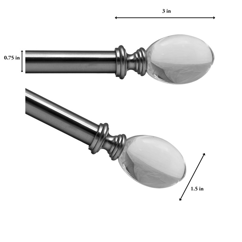 Tringle à rideaux simple réglable Verabelle, 72" - 144"
