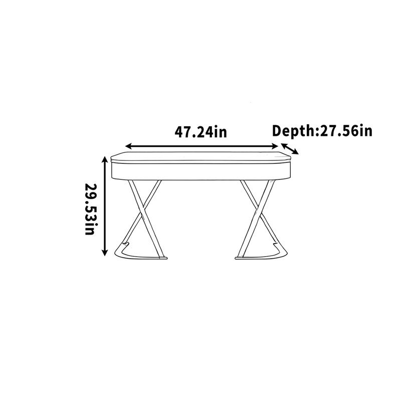 Dechant, 29.53" H x 47.24" W x 27.56" D