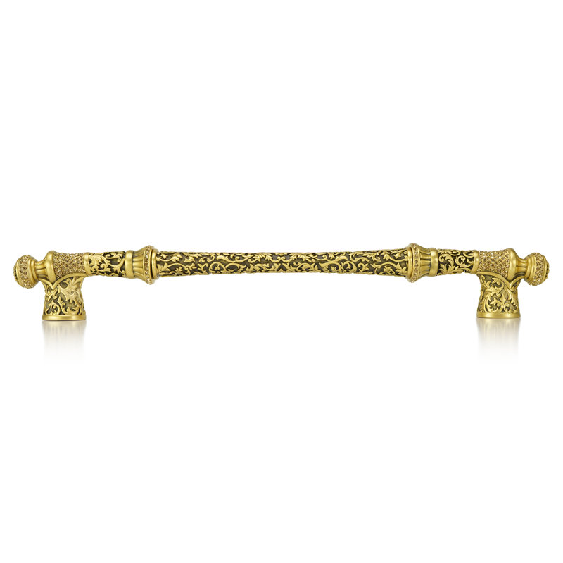 GLENDALE COURT APPLIANCE PULL; LT. COLORADO CRYSTAL FLORENTINE, 12", Dark Gold