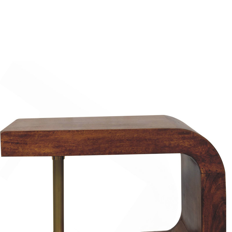 Table de chevet en bois et laiton