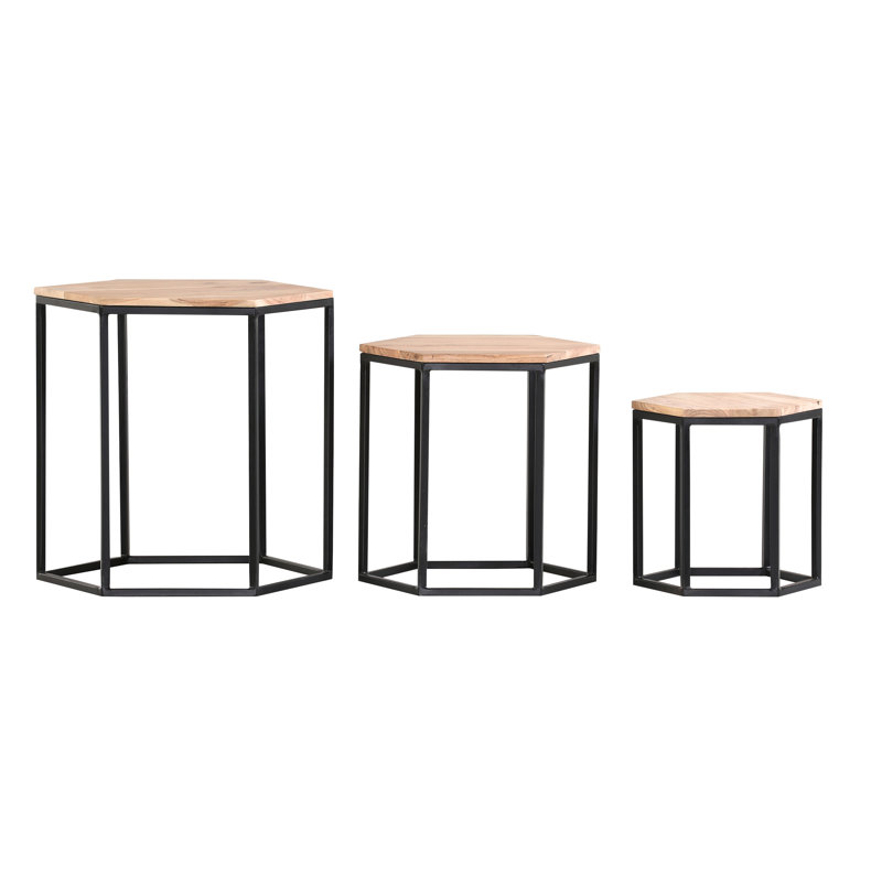 Malta Solid Wood Frame Nesting Tables