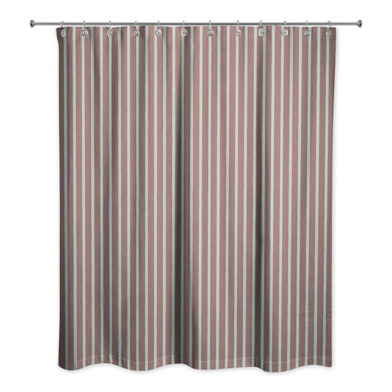 Mathes Striped Shower Curtain, Brown