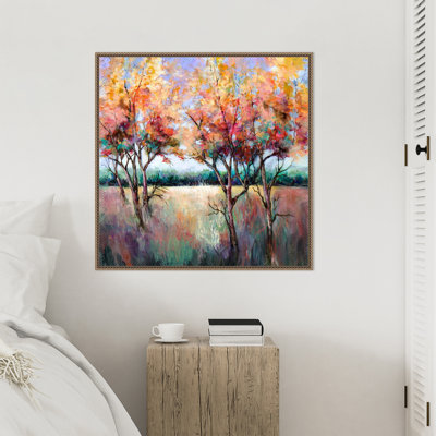 «End of Summer Trees» par Karen Hale, reproduction d'art sur toile encadrée