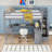 Full Size Wooden Loft Bed With Built-In L-Shaped Desk And Storage Shelves-2138736027