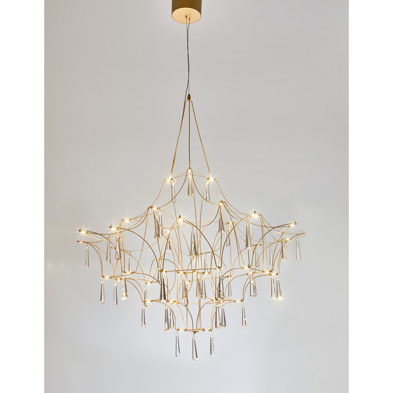 49 - Light Gold LED Crystal Pendant