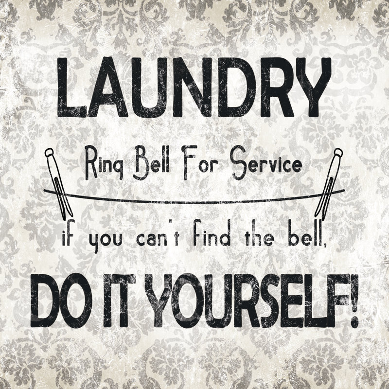 Ring Bell for Service - Wrapped Canvas Textual Art Print, 91cm H x 91cm W x 3.8cm D