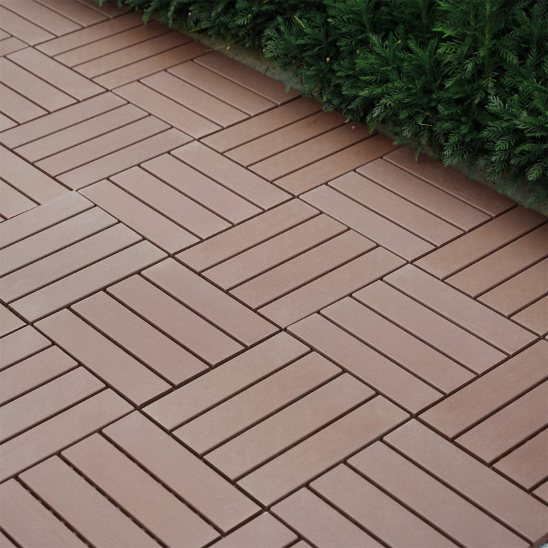 Plastic Interlocking Deck Tiles, Brown
