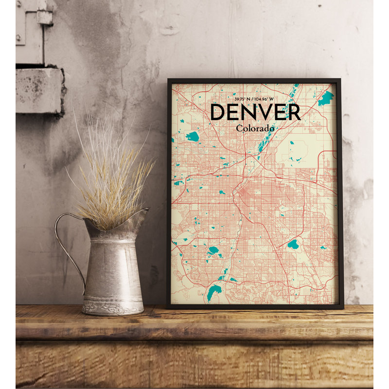 Denver City Map - No Frame Print, 50.8cm H x 40.6cm W x 0.13cm D