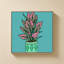 «Pots Plant On Teal III» par Jen Bucheli - impression sur toile