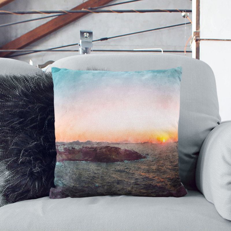 Square Throw Cushion, Stone, 55cm H x 55cm W x 20cm D