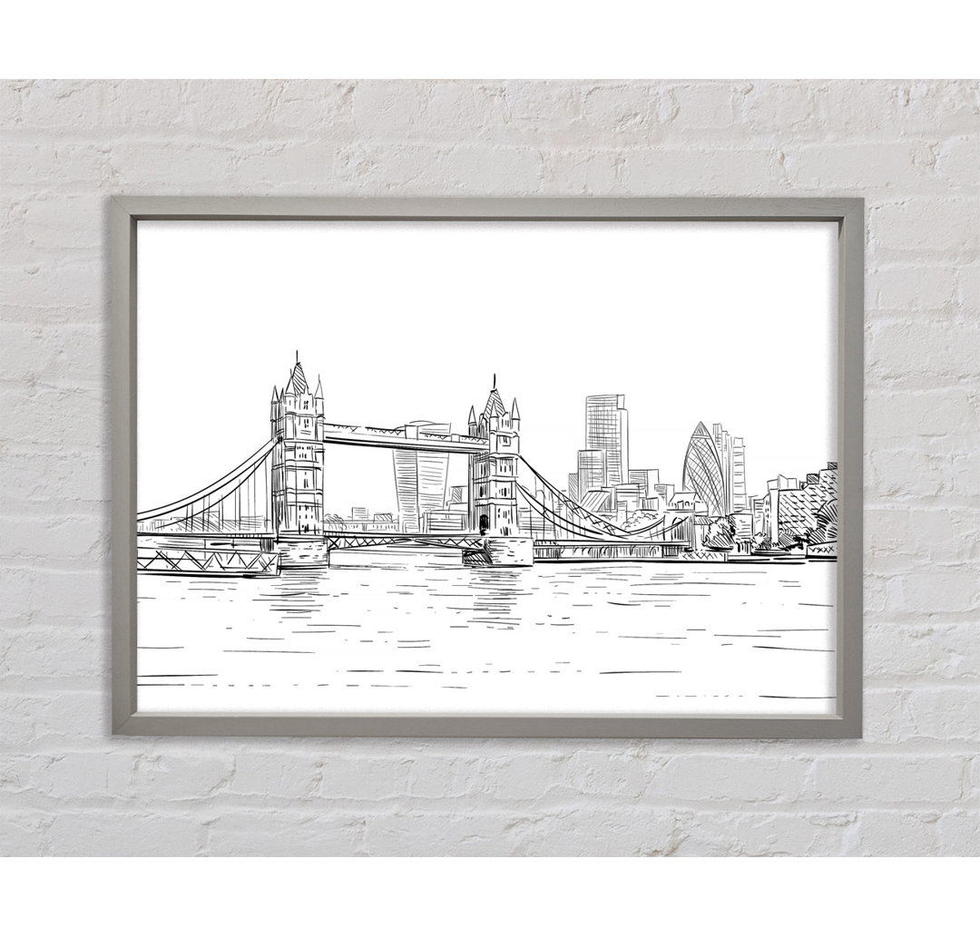 Tower Bridge Outline 1 - Einzelner Bilderrahmen Kunstdrucke auf Leinwand