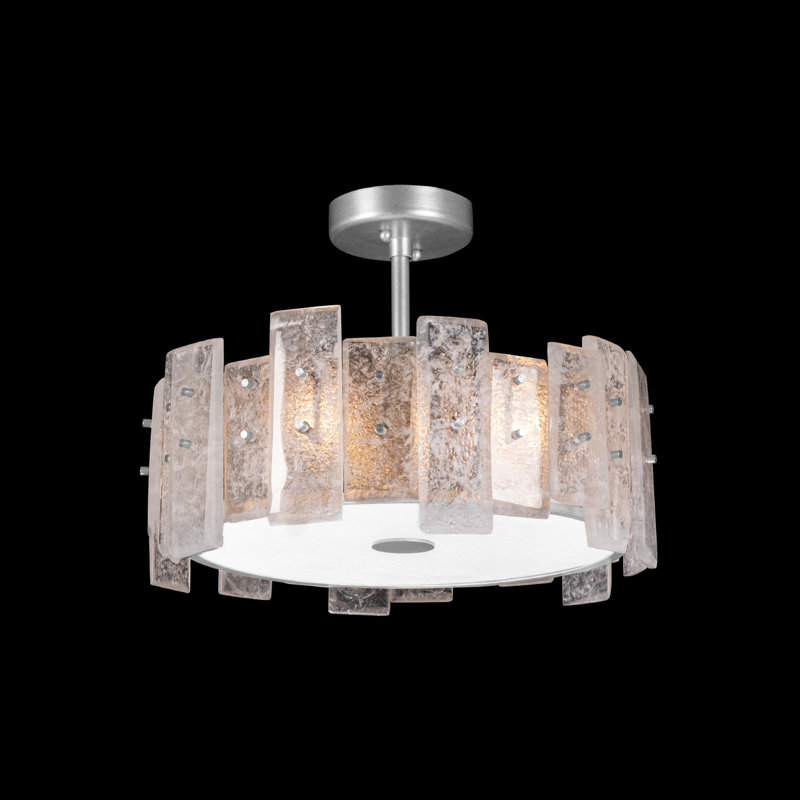 Lunea 3 - Light Semi Flush Mount, Silver
