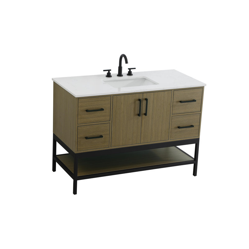 48 inch Single Bathroom Vanity, Chestnut Brown