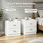 Set of 2 Modern White Bedside Tables, Engineered Wood Nightstands with 2 Storage Drawers, Accent End Table for Bedroom & Living Room