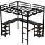 Lit mezzanine en métal noir avec bureau - Espace et pour les petites chambres-925432240-925432247