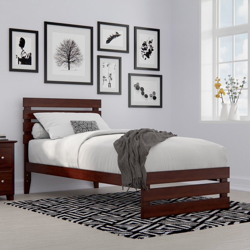 Jaqson Slat Bed, Walnut, Extra-long Twin