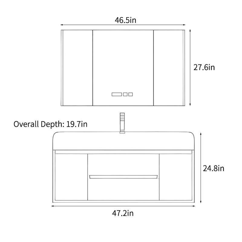 Modern light luxury simple bathroom cabinet
