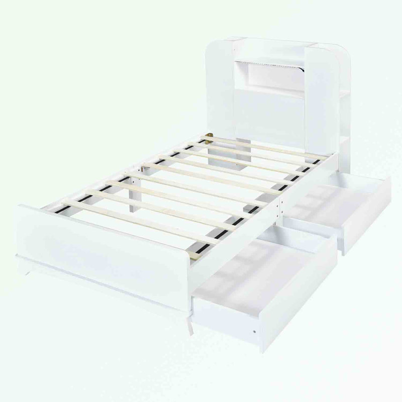 Platform Bed, White