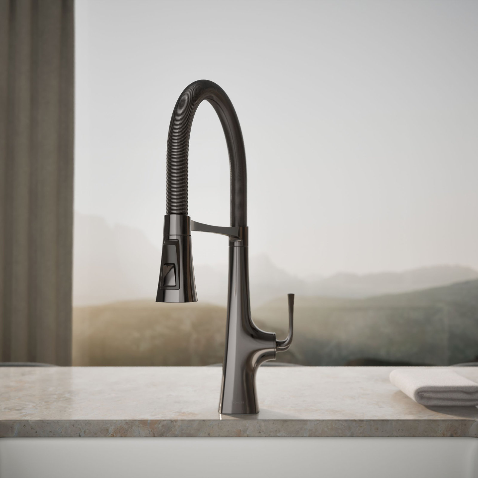 Graze Single Handle Kitchen Faucet with 21-9/16" Spout, Vibrant Titanium