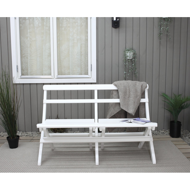 Arlot Solid Wood Pine Outdoor Bench, White