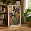 Irises Against Damask Botanical - Wrapped Canvas-1396119208-1396119211