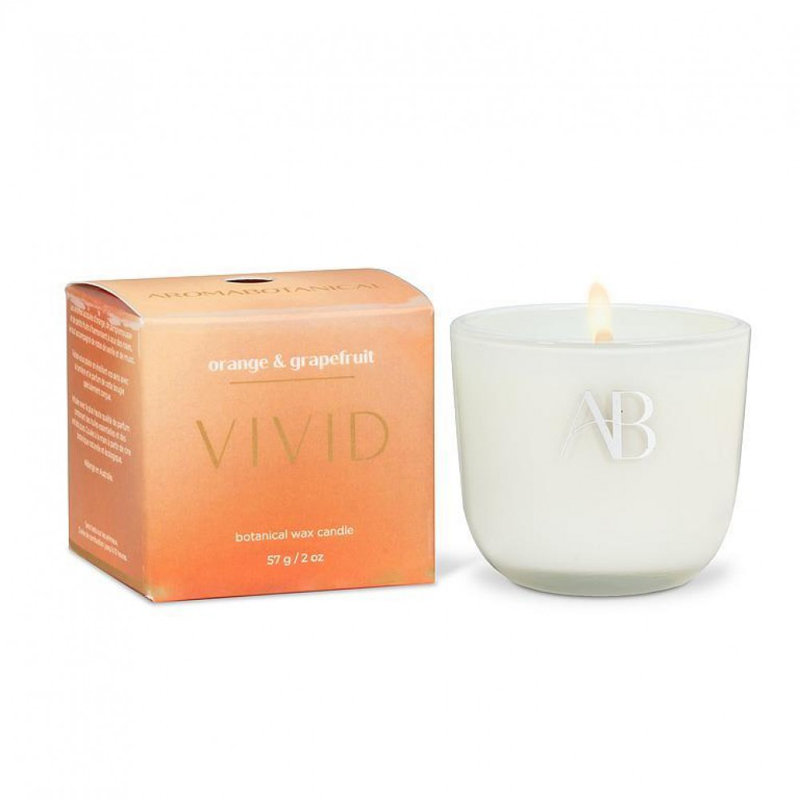 Bougie sureau à la noix de coco et piédestal, Orange
